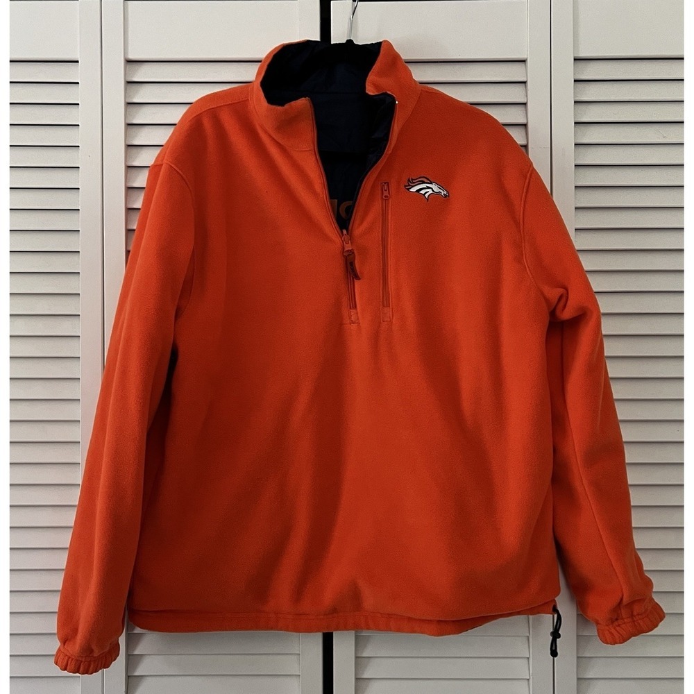 NFL Broncos Men's Reversible Jacket Quarter Zip Pullover ‎ size M - Picture 6 of 9